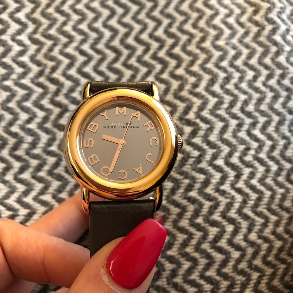 Marc Jacobs Brown and Gold Leather Watch